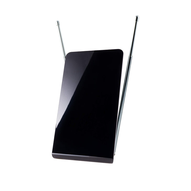  [AUSTRALIA] - GE Flat Panel Indoor HD Digital TV Antenna, Long Range Smart TV Antenna, Supports 4K 1080P HD Smart TV VHF UHF, Extendable Dipole Rabbit Ears, Adjustable Stand, 5ft Coax HDTV Cable, 33681 Table Top Flat Panel