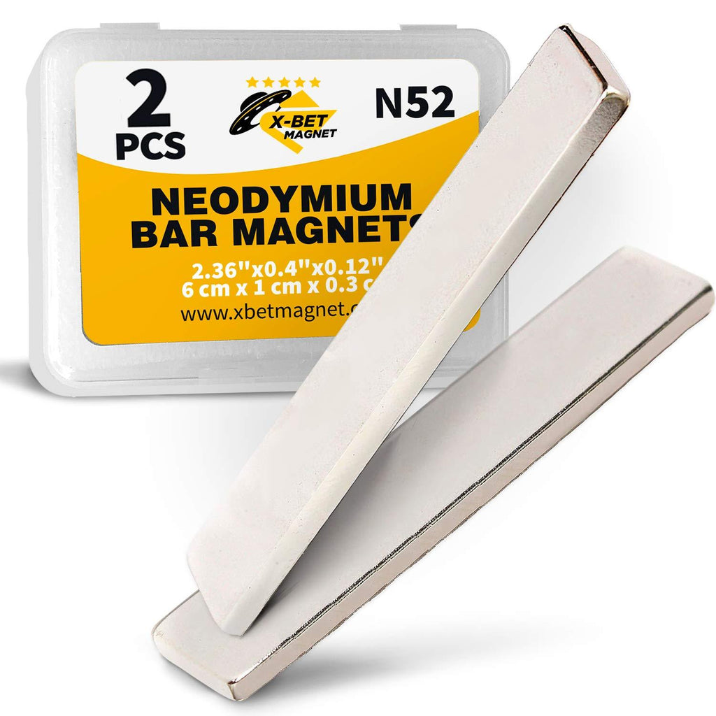 Neodymium Bar Magnets - Rare Earth Magnets Super Strong - N52 Grade (Ndfeb) - 2 Block Magnets in Box - LeoForward Australia
