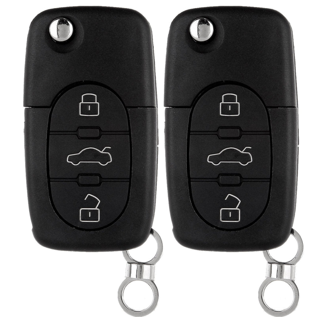 ECCPP Replacement fit for Uncut Keyless Entry Remote Control Car Key Fob Shell Case Audi Series MYT8Z0837231 (Pack of 2) - LeoForward Australia