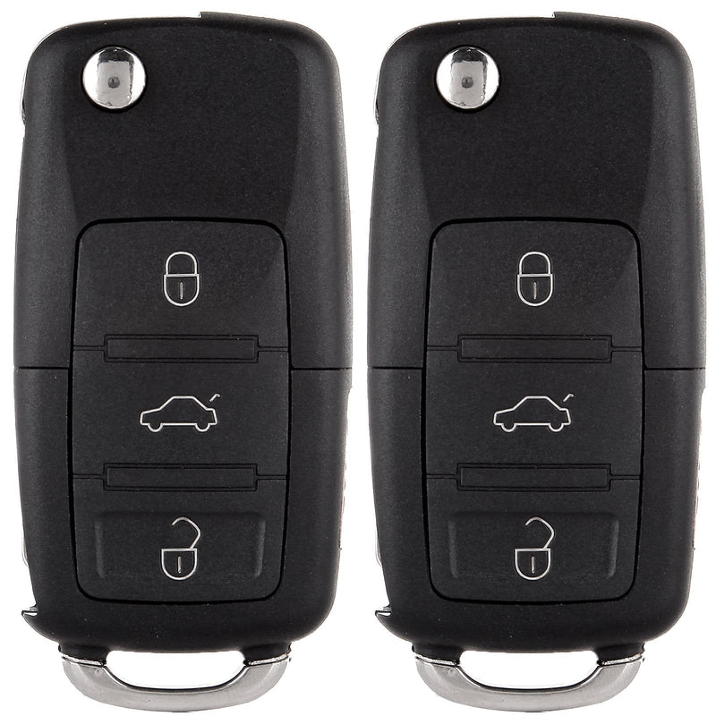  [AUSTRALIA] - ECCPP Replacement fit for Uncut Keyless Entry Remote Control Car Key Fob Shell Case Volkswagen Beetle/Golf/Jetta/Passat HLO1J0959753AM (Pack of 2)