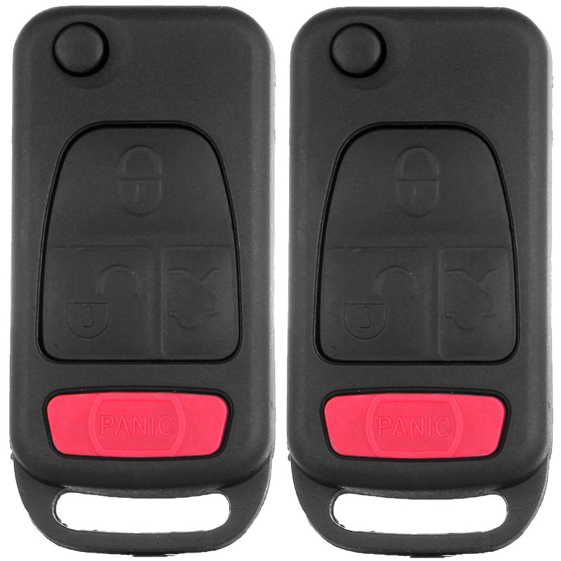  [AUSTRALIA] - ECCPP Replacement for 2 Replacement Keyless 4 Buttons Uncut Blank Smart Key Shell Case Fob for Mercedes Benz ML350 430 500 320 ML55 AMG No Chip (only Key Shell)