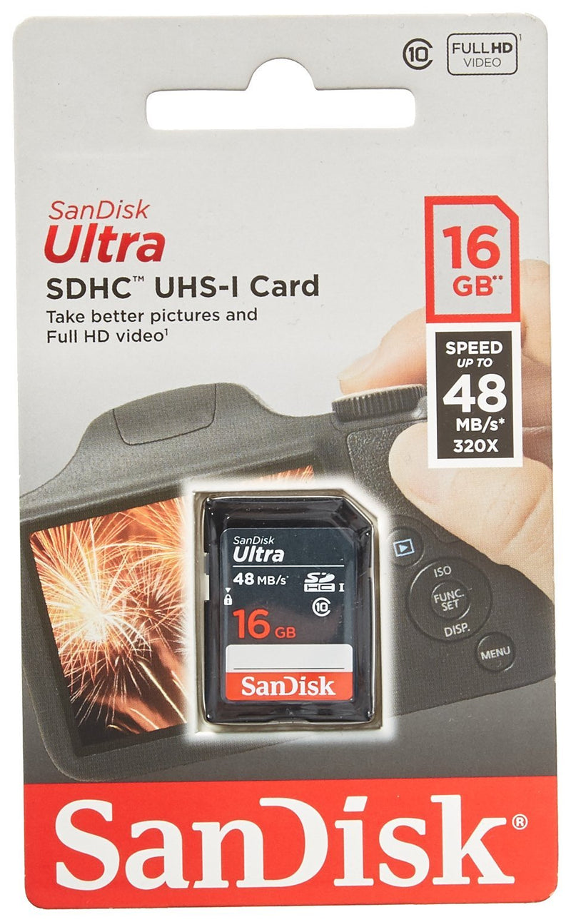 SanDisk Ultra 16GB SD SDHC Memory Flash Card UHS-I Class 10 Read Speed up to 48MB/s 320X SDSDUNB-016G-GN3IN Wholesale Lot - LeoForward Australia