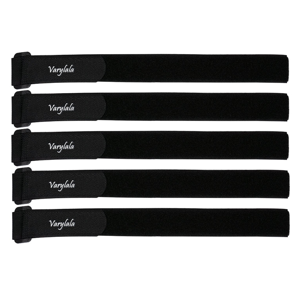  [AUSTRALIA] - 5 Pcs Hook and Loop Securing Straps Tie Downs Fastening Straps (1''x24'', Black) 1''x24''
