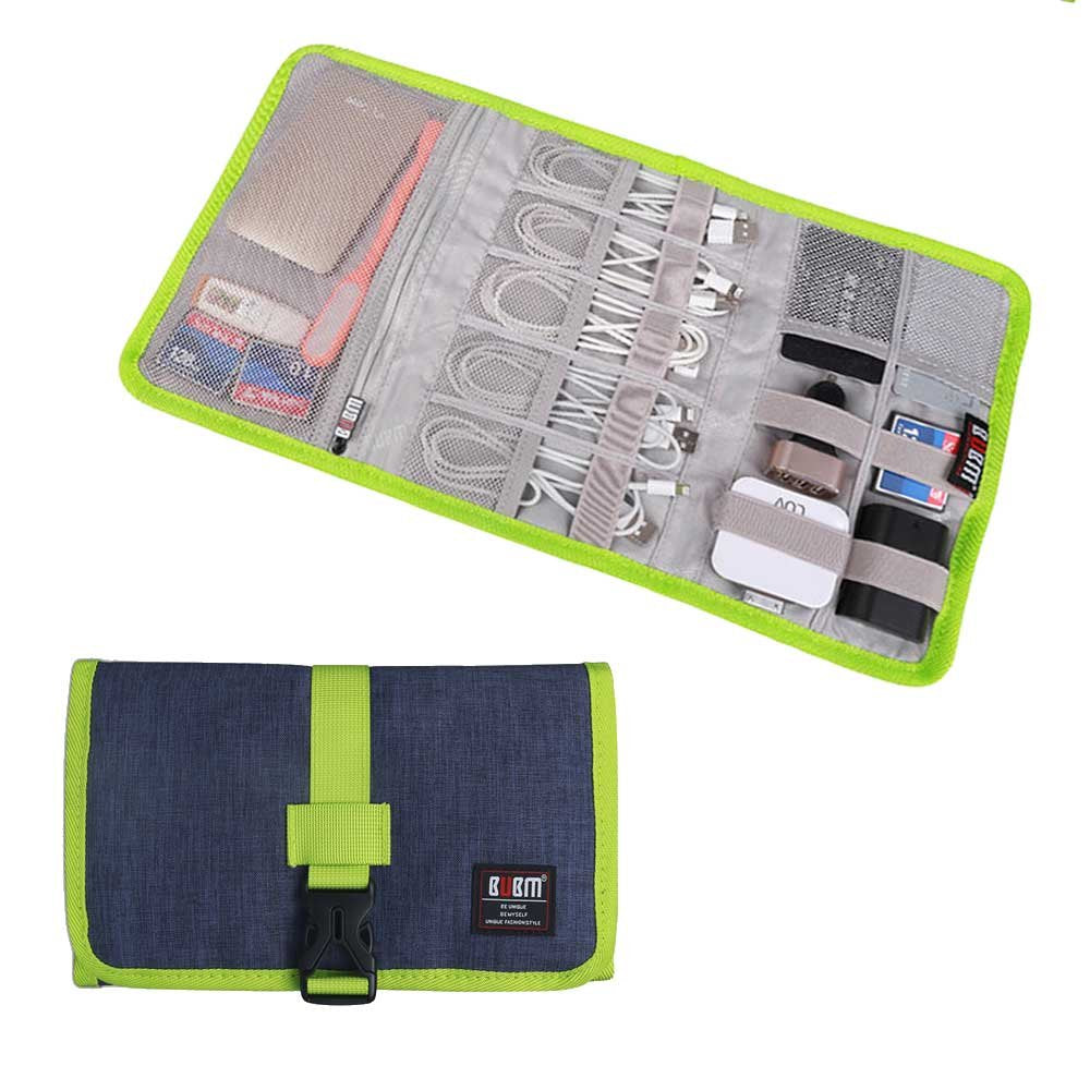  [AUSTRALIA] - Electronic Organizer, BUBM Travel Cable Bag/USB Drive Shuttle Case/Electronics Accessory Organizer for Home Office-Blue Blue