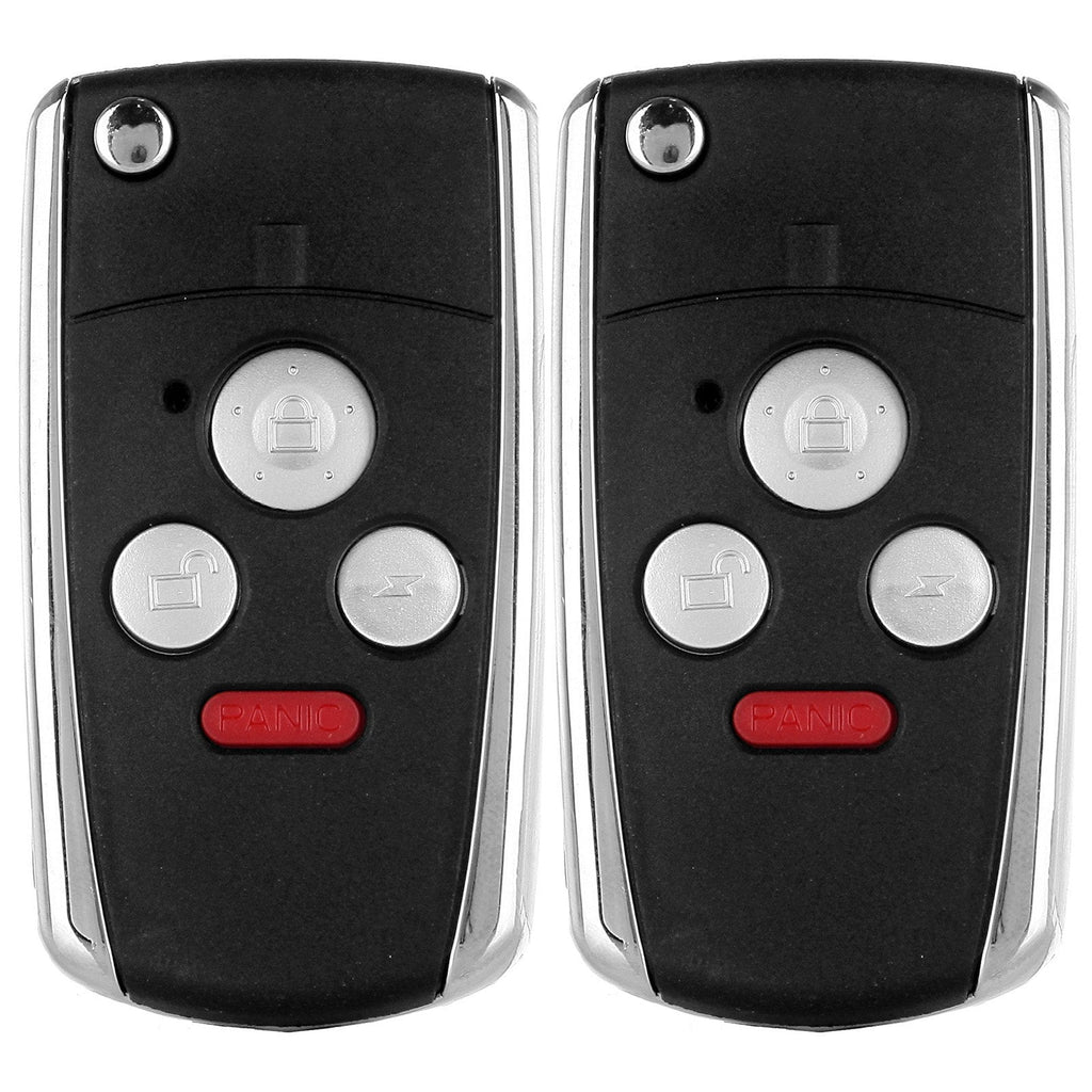  [AUSTRALIA] - ECCPP 2PCS 4 Buttons Uncut Keyless Entry Remote Fob Folding Flip Key Shell Case Replacement fit for 03-2010 Honda Accord/Civic/CR-V/Fit/Pilot/Ridgeline X 2pcs