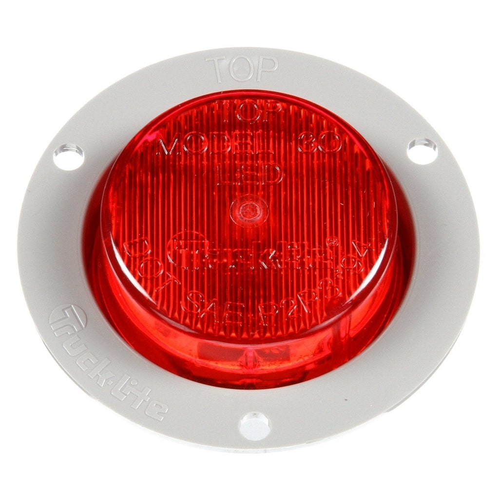  [AUSTRALIA] - Truck-Lite 30251R Marker Clearance Light (30 Series, LED, Red Round, 2 Diode, , P3, Gray Polycarbonate Flange Mount, Fit 'N Forget M/C, 12V)