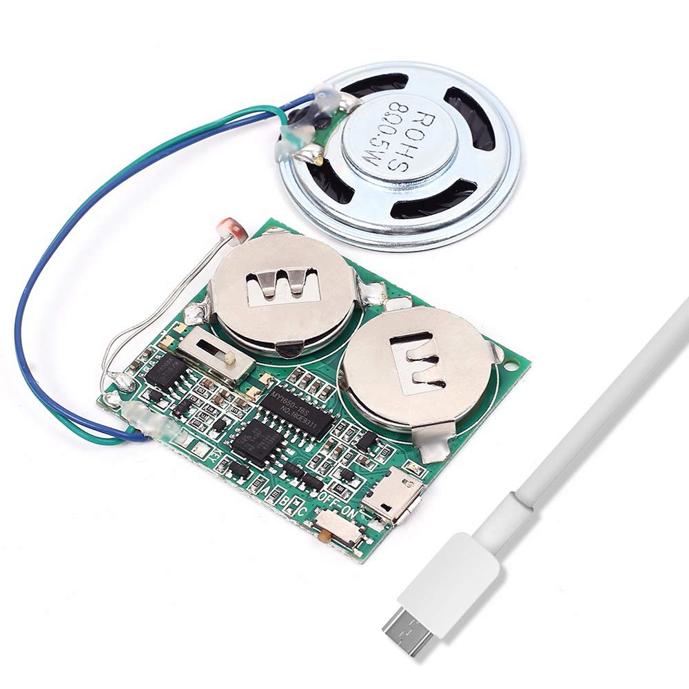  [AUSTRALIA] - Icstation DIY Light Sensor Sound Module Micro USB Music Player for Talking Greeting Card Creative Gifts 8M Memory w/Speaker 8M Light Sensor