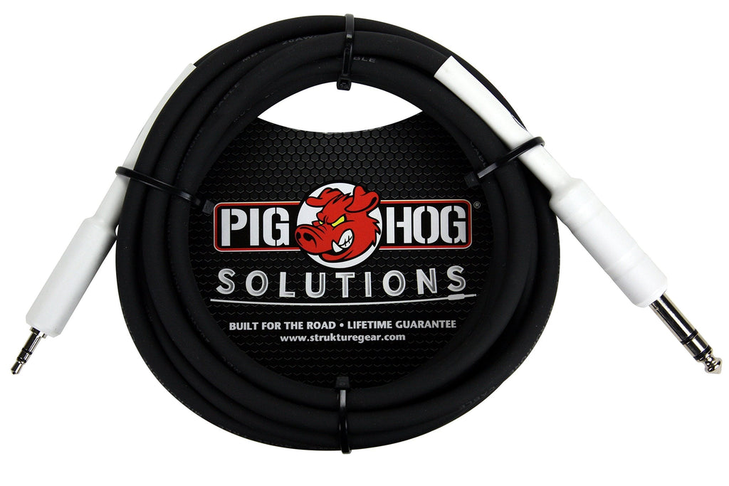 Pig Hog PX48J6 1/4" TRS to 3.5mm Mini Instrument Cable, 6 Feet 6 ft - LeoForward Australia