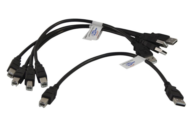  [AUSTRALIA] - 5 Pack of Your Cable Store Black 1 Foot USB 2.0 Male A To Male B Printer/Scanner Cables 01 Ft 5 Pack