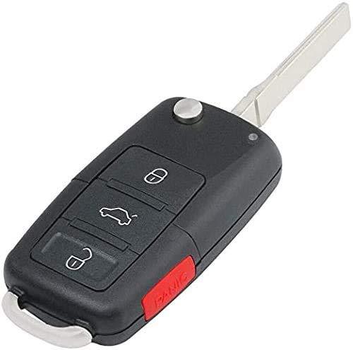 keyecu Uncut Folding Remote key Shell Case Fob 3+1 Button for VW Volkswagen Touareg (Only Key Shell) - LeoForward Australia