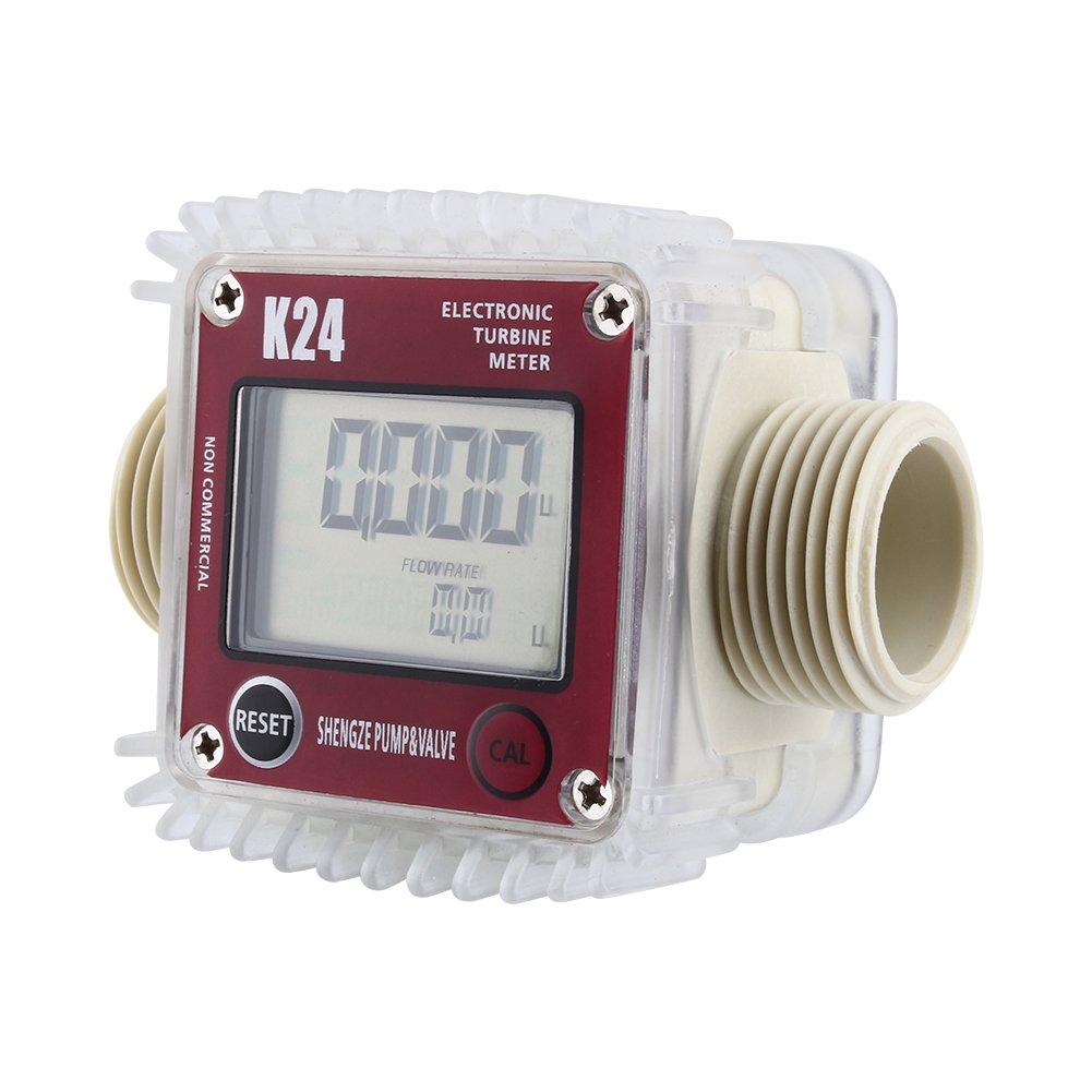 K24 LCD Turbine Digital Diesel Fuel Flow Meter Anti-corrosion for Diesel Fuel Oil Urea Chemical Liquid Water - LeoForward Australia