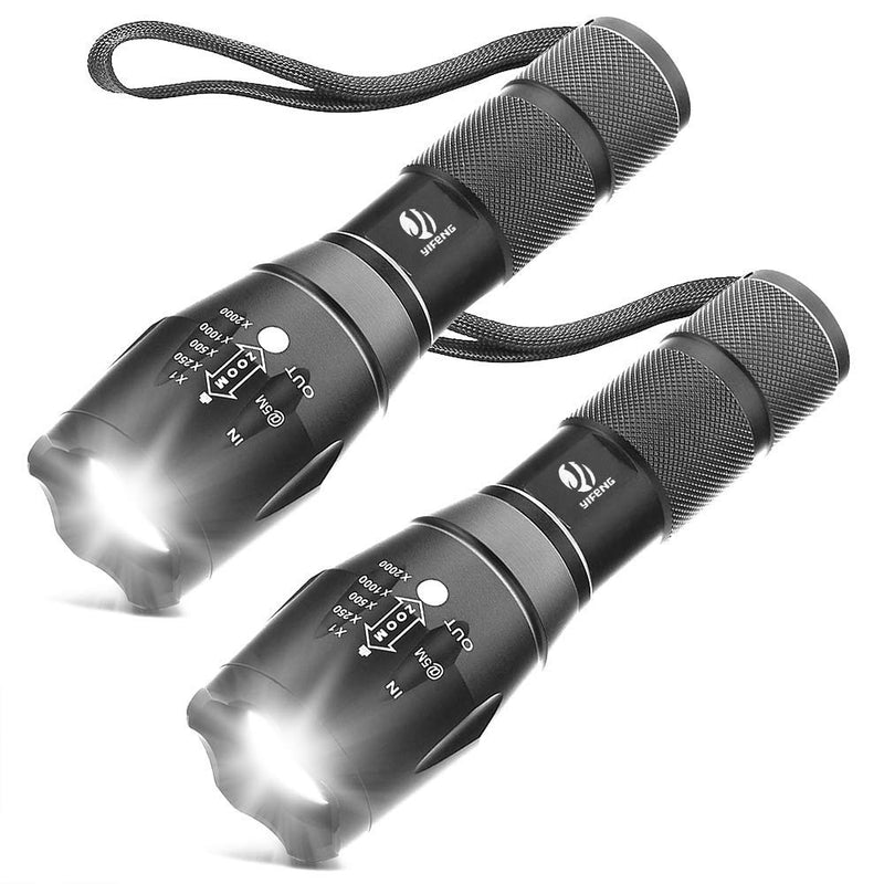  [AUSTRALIA] - Tactical Flashlight - YIFENG Led Flashlight High Lumens S1000 - XML T6 Upgraded Flash Light Ultra Bright with Zoomable 5 Modes, Camping Accessories for Outdoor Emergency Gear (2 Pack) 2 Pack