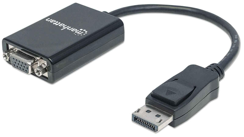 Manhattan DisplayPort to VGA converter cable, DisplayPort male to VGA HD15 female adapter, 6 inch, active, black - LeoForward Australia