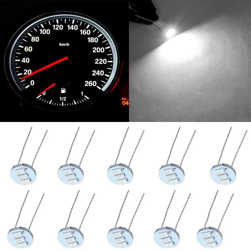  [AUSTRALIA] - cciyu 10 Pack White 4.7mm-12v Car Mini Bulbs Lamps Indicator Cluster Speedometer Backlight Lighting Replacement fit for GM GMC