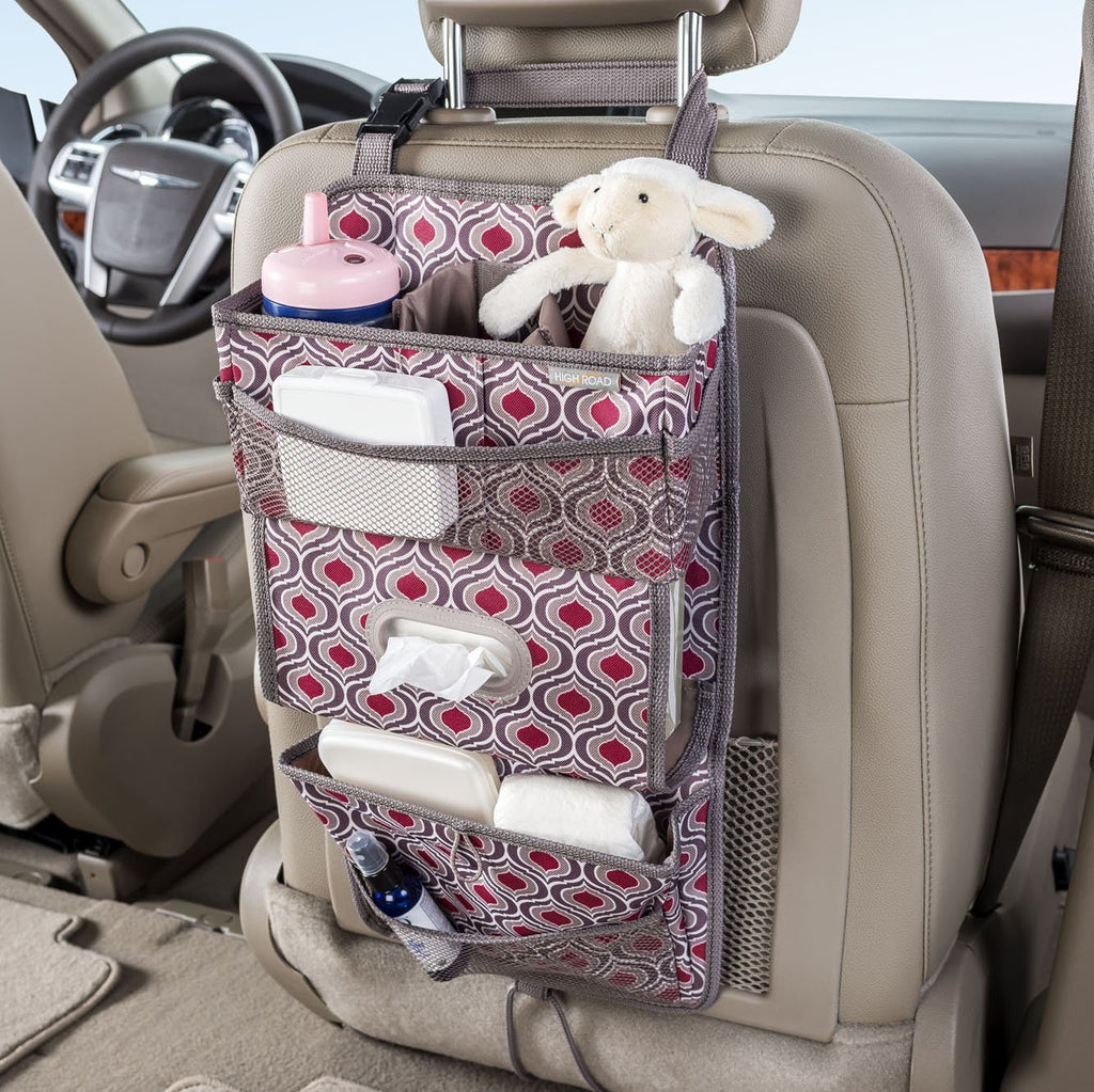  [AUSTRALIA] - High Road TissuePockets Backseat Organizer with Tissue Compartment and Cup Holder Bin (Sahara) Sahara