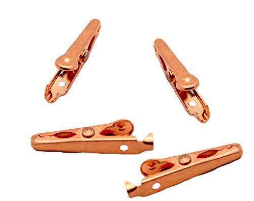  [AUSTRALIA] - Solid Copper Alligator Clips (4 Pack) Crocodile Jaw Soldering Heat Sink & DIY Test Clip Wire Connector Rated for 5 Amps (5a) & Up to 12 ga (12awg) Wire 1-1/8in (28mm) Clips