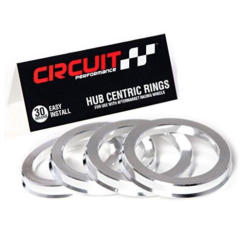 Circuit Performance 74.1mm OD to 72.56mm ID Silver Aluminum Hub Centric Rings - LeoForward Australia