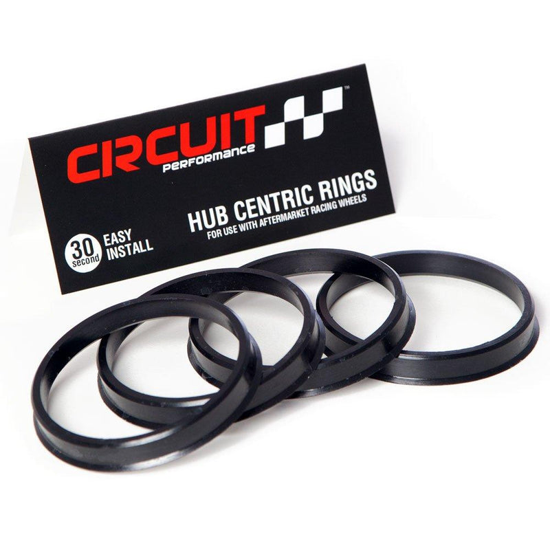  [AUSTRALIA] - Circuit Performance 73.1mm OD to 57.1mm ID Black Plastic Polycarbonate Hub Centric Rings