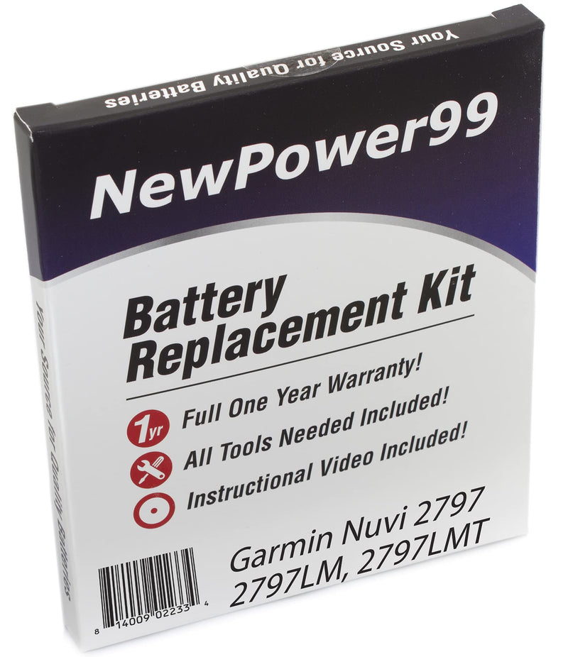  [AUSTRALIA] - NewPower99 Battery Kit for Garmin Nuvi 2797, Nuvi 2797LM, Nuvi 2797LMT with Tools, Video Instructions and Long Life Battery