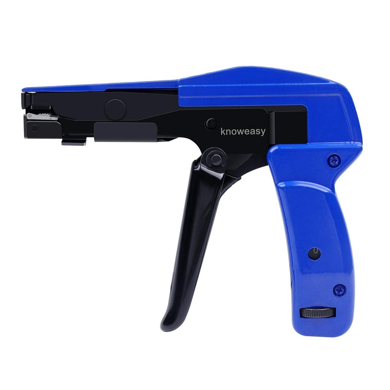  [AUSTRALIA] - Cable Tie Gun,Knoweasy Fastening Cable Tie Tool,Die-Cast Steel Flush Cut Zip Tie Gun with Steel Handle for Nylon Cable Tie,7 Inches Length Blue