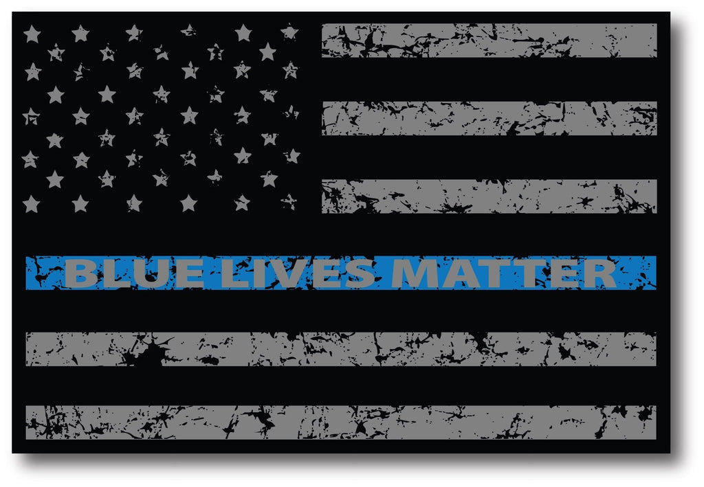  [AUSTRALIA] - Thin Blue Line Distressed American Flag Car Magnet Blue Lives Matter for Car Truck SUV Heavy Duty Waterproof - in Support of Police and Law Enforcement Officers 1
