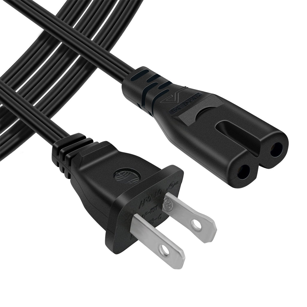  [AUSTRALIA] - POWSEED [UL Listed] 6Ft 2-Prong AC Wall Power Cable 2 Slot Cord for HP Dell Samsung Sony Asus Acer Toshiba Laptop Charger LED LCD Monitor TV Epson Lexmark Printer Ps2 Ps3 Slim Ps4 DVD Players