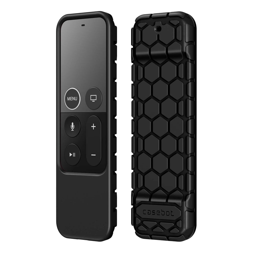 Fintie Protective Case for Apple TV 4K / HD Siri Remote (1st Generation) - Honey Comb Lightweight Anti Slip Shockproof Silicone Cover for Apple TV 4K 5th / 4th Gen Siri Remote Controller, Black - LeoForward Australia