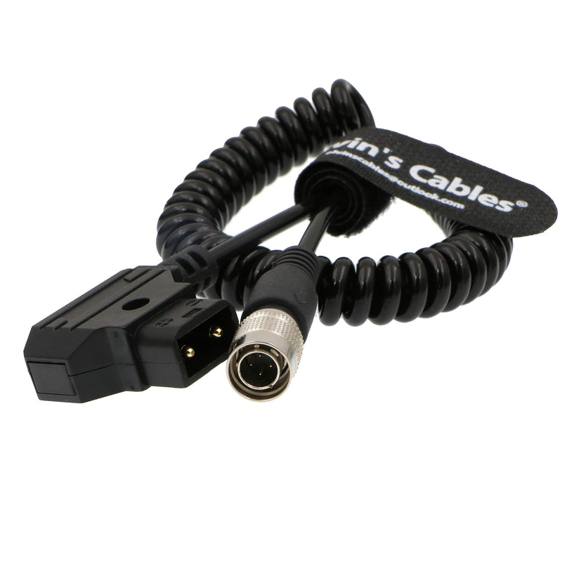  [AUSTRALIA] - Alvin's Cables Sound Devices ZAXCOM Coiled Power Cable D Tap to 4 Pin Hirose Male Straight 4pin Coiled Cable