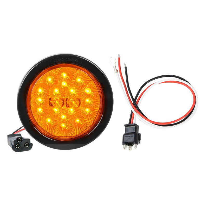  [AUSTRALIA] - GG Grand General 77080BP Spyder 4" Round LED Park/Turn/Clearance Includes Light, Grommet & Pigtail for Trucks, Trailers, RV, Utility Vehicles Amber/Amber