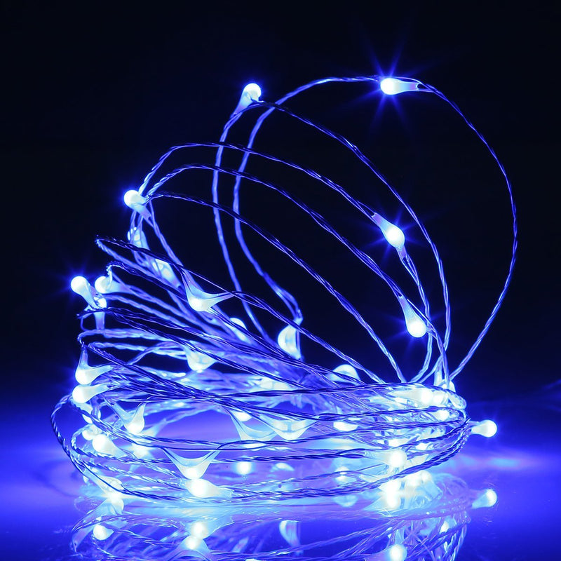 Ehome Fairy Lights, USB Operated Fairy Light Plug in 33ft 100 Led Waterproof String Lights Copper Wire Decorative String Light for Bedroom Indoor Christmas Wedding Party Patio Window (Blue) Blue - LeoForward Australia