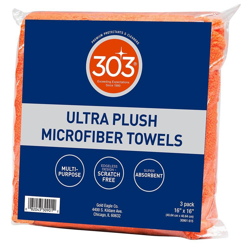  [AUSTRALIA] - 303 Products 30901 16x16 Ultra Plush Microfiber Towels , 3-Pack 3-Pack Microfiber Towels