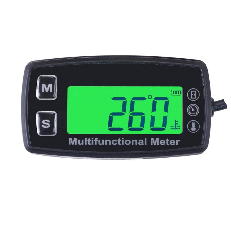  [AUSTRALIA] - Runleader RL-HM035T -20-300 Inductive Tachometer with Hour Meter Thermometer Backlit Display for All Gasoline Engine ATV Utv Dirtbike Motobike Motocycle Snowmobile PWC Marine Boat Waterproof TS002