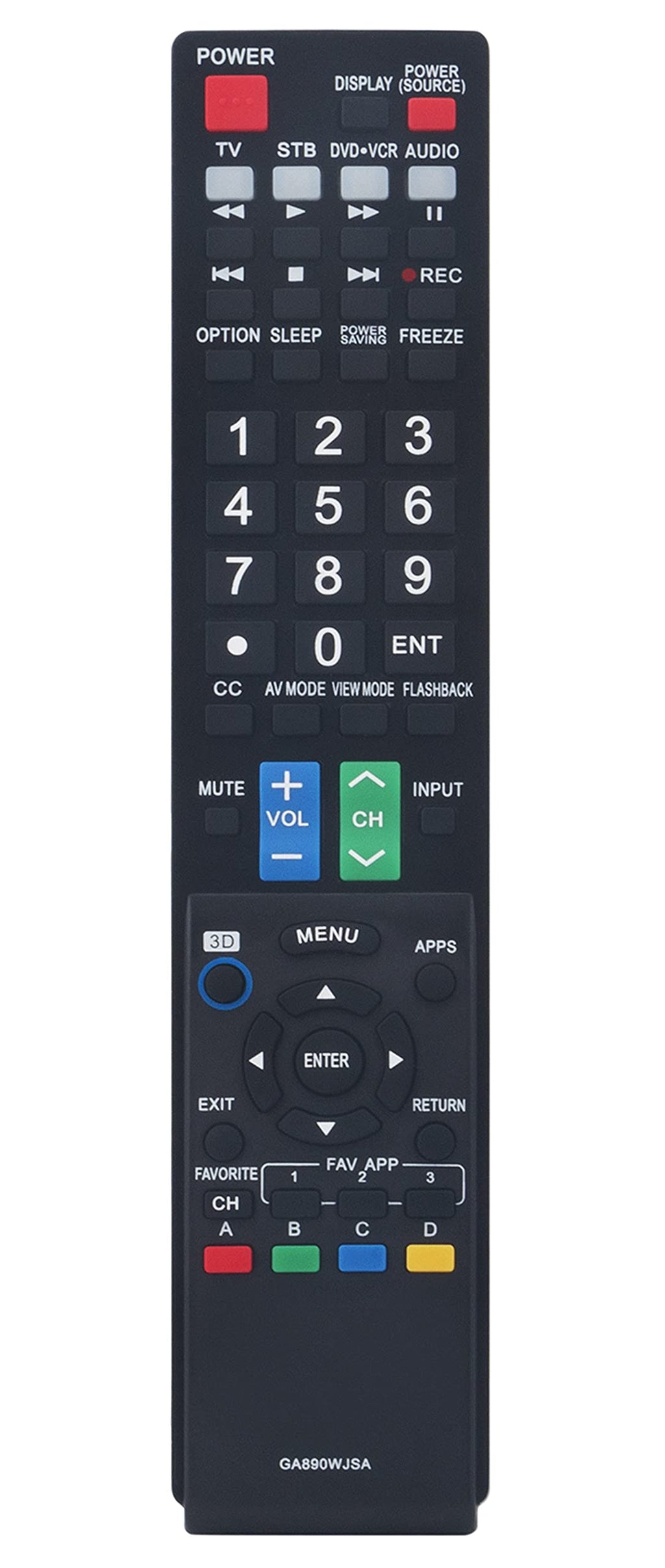 VINABTY GA890WJSA Replaced Remote fit for Sharp TVs LC42LE540U LC42LE540U LC46LE540 LC46LE540U LC46LE540U LC70C6500U LC70LE75 LC80LE642U and More Subs for GA935WJSA GB005WJSA - LeoForward Australia