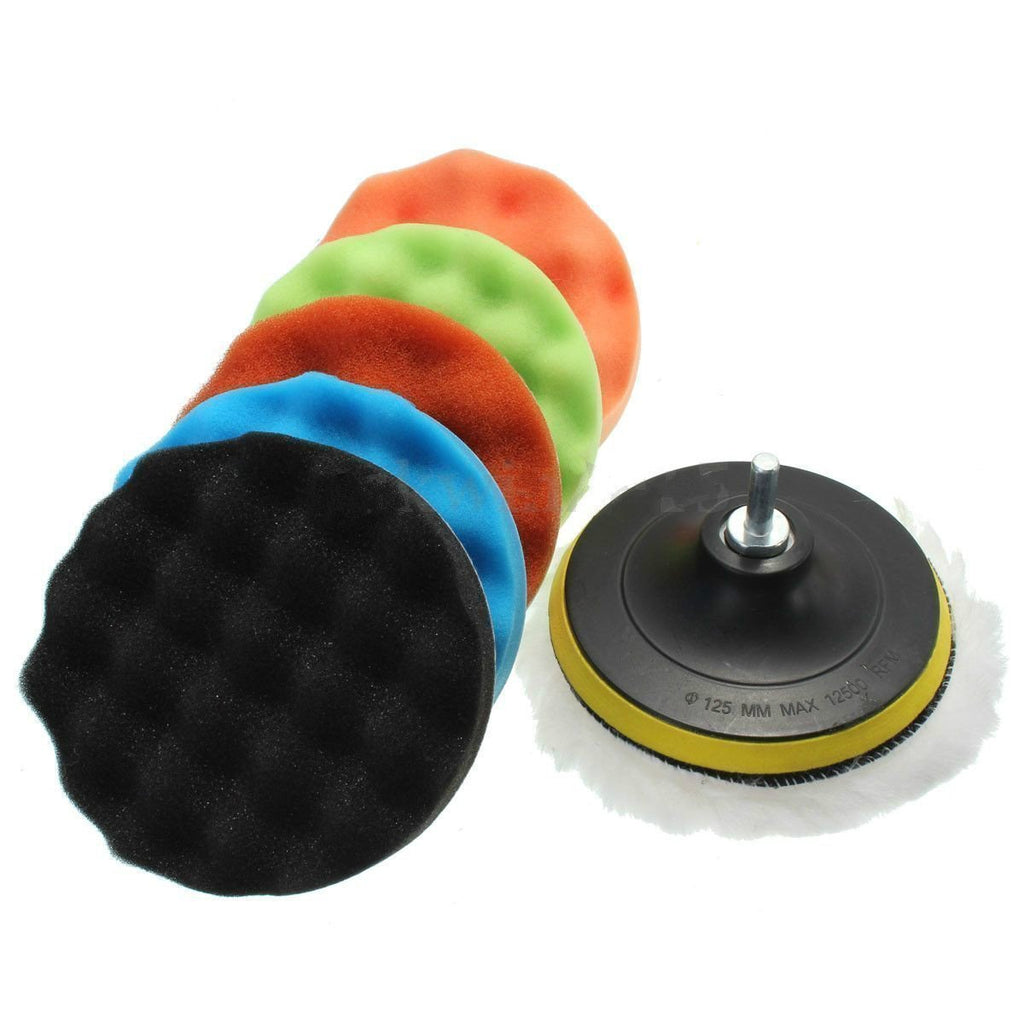  [AUSTRALIA] - Yosoo Auto Car Polisher Car Polishing Waxing Foam Sponge Buffer Buffing Pads Set (7 inch) 7 inch