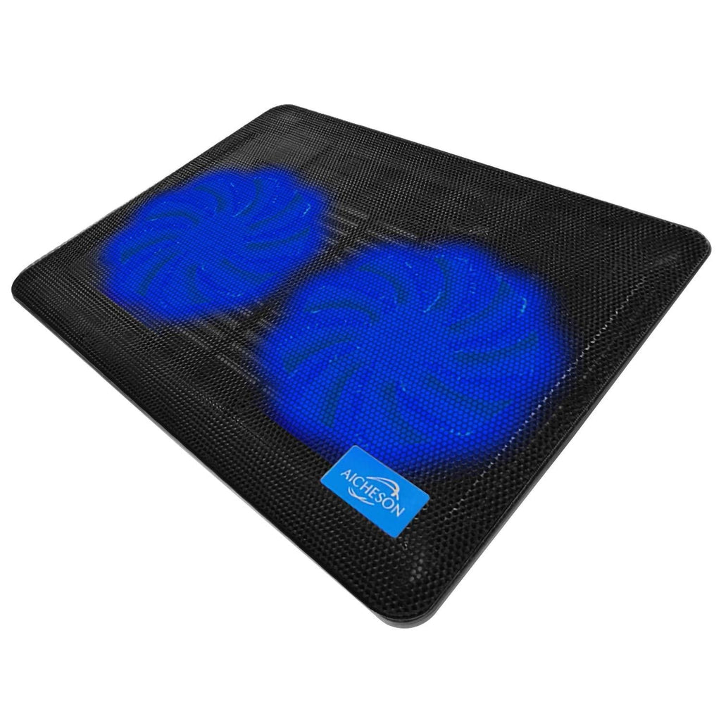 AICHESON Laptop Cooling Pad 2 1000RPM Fans Portable Computer Cooler, Blue LEDs, S007 - LeoForward Australia