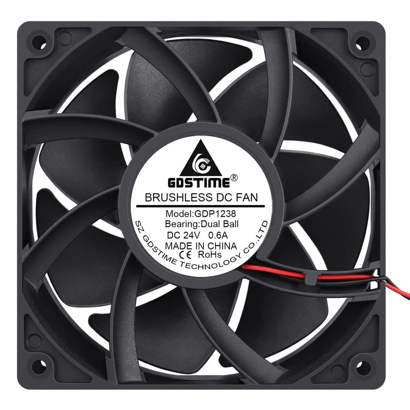  [AUSTRALIA] - GDSTIME High Airflow 24V 120mm x 120mm x 38mm Dual Ball Bearing 5 Inch Brushless Cooling Fan