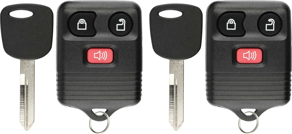  [AUSTRALIA] - KeylessOption Keyless Entry Remote Control Fob Uncut Blank Car Ignition Key For GQ43VT11T, CWTWB1U345 (Pack of 2) 2x