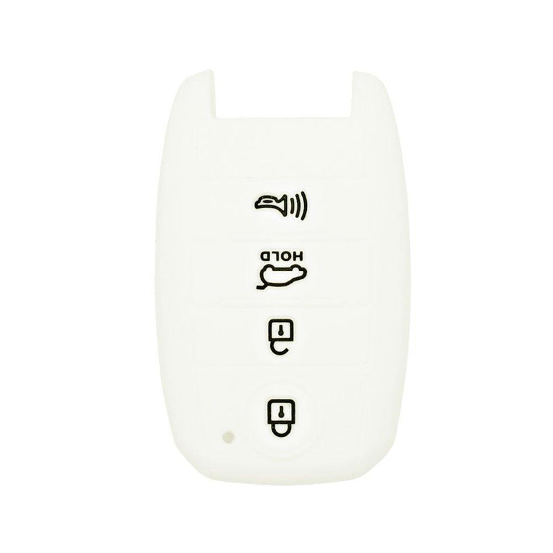  [AUSTRALIA] - SEGADEN Silicone Cover Protector Case Skin Jacket fit for KIA 4 Button Smart Remote Key Fob CV2155 White