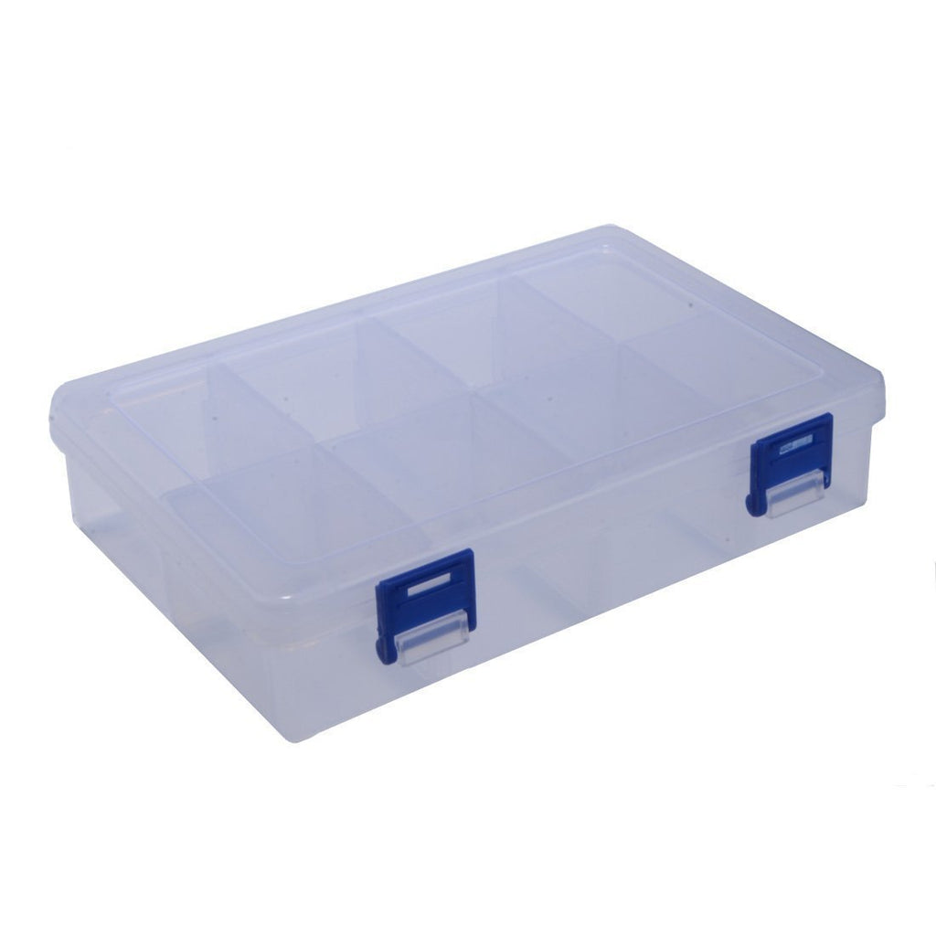  [AUSTRALIA] - YXQ 8 Grids Clear Plastic Little Things Container Jewelry Box Organizer Case Electronic Component Storage