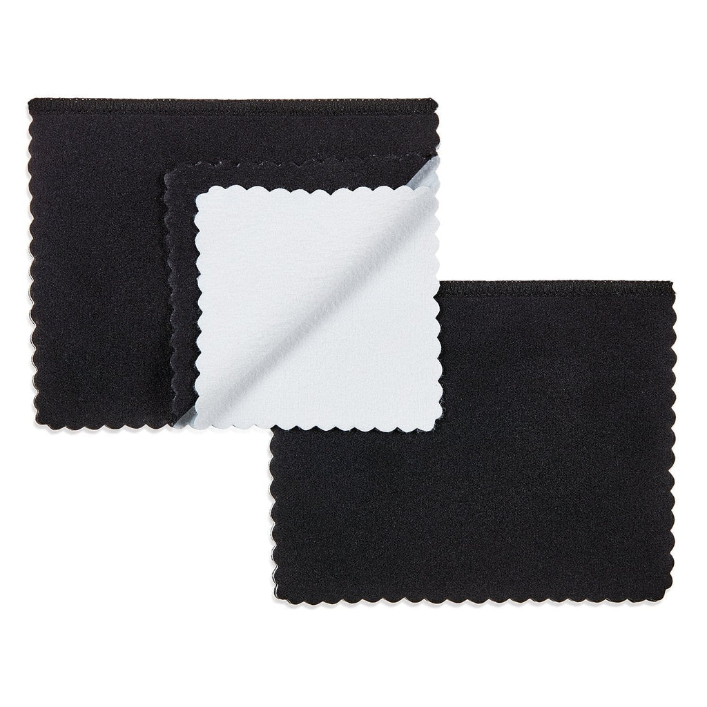  [AUSTRALIA] - The Bling Factory Deluxe Microfiber Jewelry Cleaning & Polishing Cloth w/Dual Layers, 4 inch x 6 inch - 2 Pack