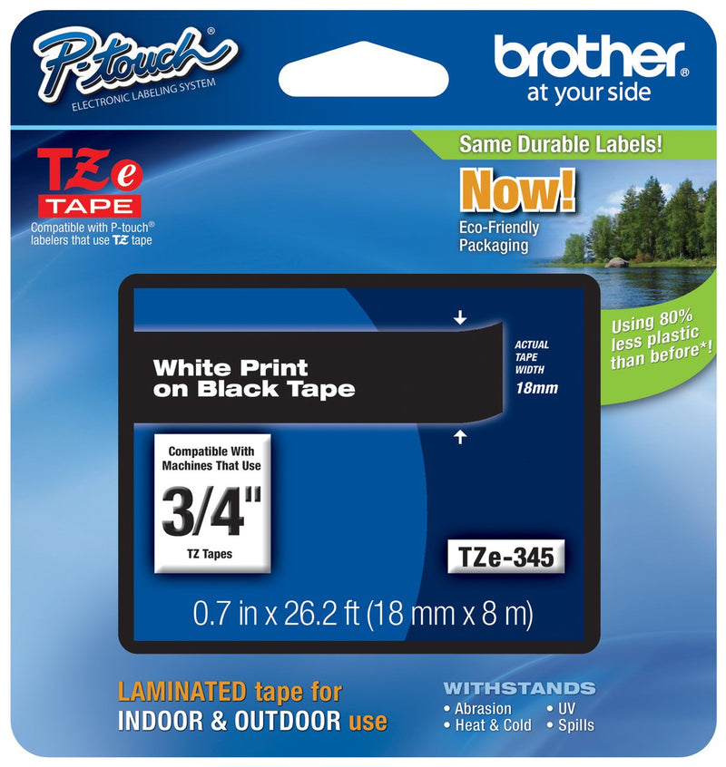  [AUSTRALIA] - Genuine Brother 3/4" (18mm) White on Black TZe P-Touch Tape for Brother PT-1890, PT1890 Label Maker