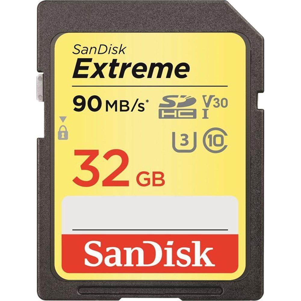 Sandisk Extreme - Flash Memory Card - 32 GB - SDHC UHS-I - Black, Red, White, Yellow - LeoForward Australia
