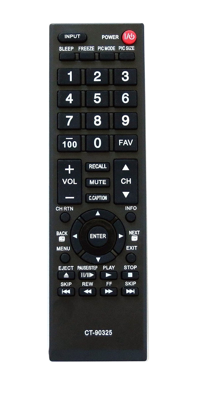 New CT-90325 Remote Compatible with Toshiba TV 40E200UM 40E210U 40E220U 40FT1 40FT1U 40FT2U 40FT2U1 40SL412 40SL412U 46G310U 46SL412U 55G310U 55G310U1 55HT1 55HT1U 22AV600U 19AV600U 32E200U - LeoForward Australia