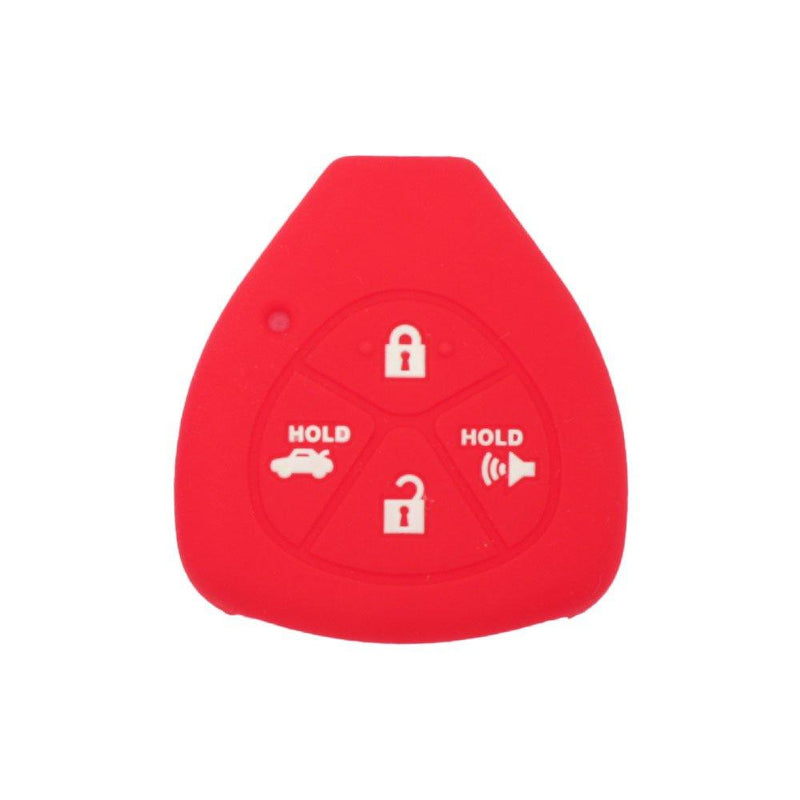  [AUSTRALIA] - SEGADEN Silicone Cover Protector Case Skin Jacket fit for TOYOTA 4 Button Remote Key Fob CV2416 Red