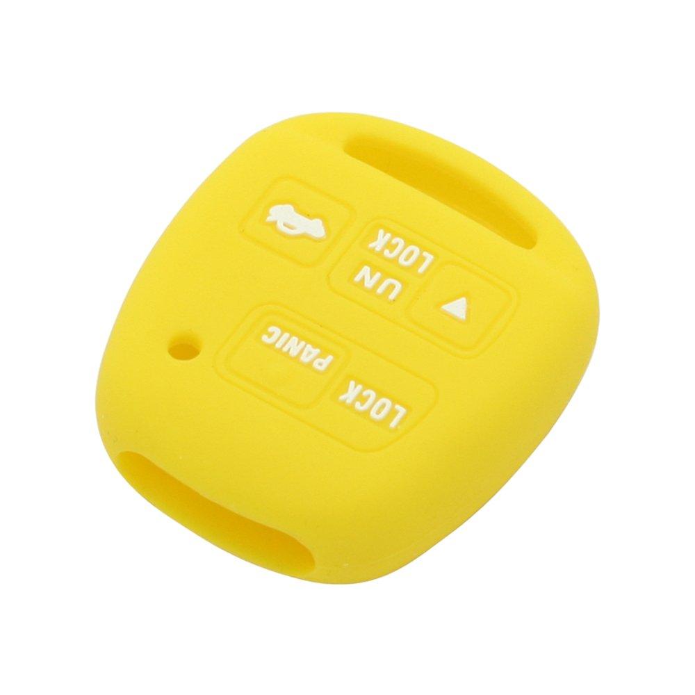 [AUSTRALIA] - SEGADEN Silicone Cover Protector Case Skin Jacket fit for TOYOTA LEXUS 3 Button Remote Key Fob CV2423 Yellow