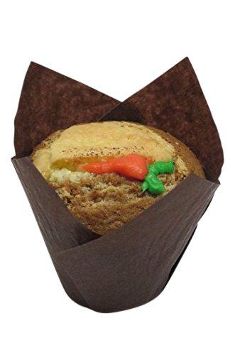  [AUSTRALIA] - Decony Large Tulip Baking Cup Liners Muffin Cupcake Paper Liners -200 pack - Great for large cupcakes and muffins - Appx. 200 Ct. 2 3/4-4 (brown) Brown