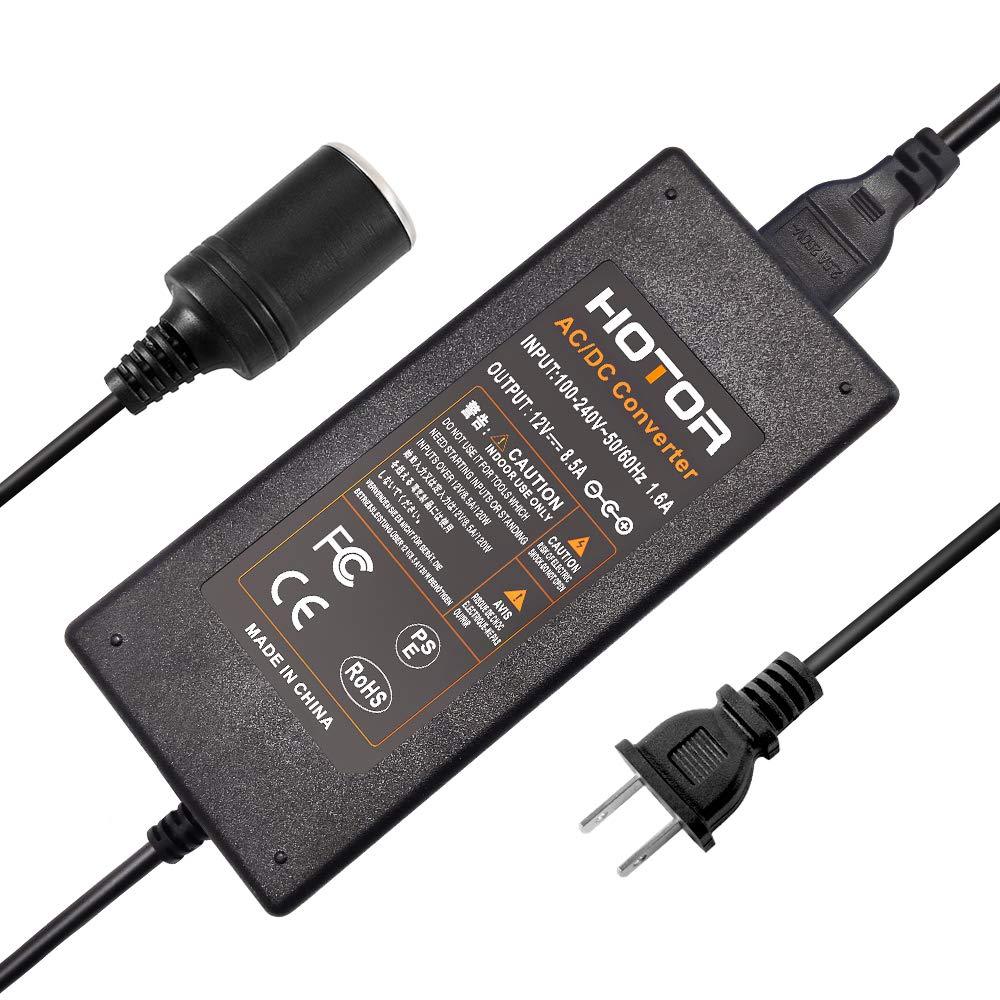  [AUSTRALIA] - AC to DC Converter, HOTOR 8.5A 100W 110-220V to 12V Car Cigarette Lighter Socket AC DC Power Adapter for Car Vacuum and Other 12V Devices Under 100W