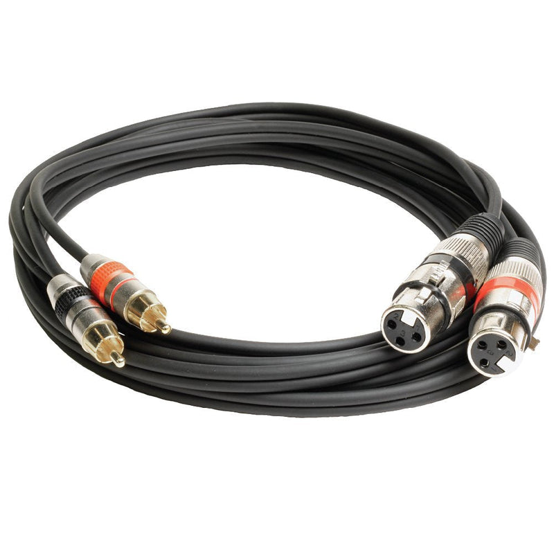  [AUSTRALIA] - Seismic Audio - SAXMRM-2x10-10 Foot Dual XLR Female to Dual RCA Male Patch Cable - 10 Foot Audio Link Cable Cord