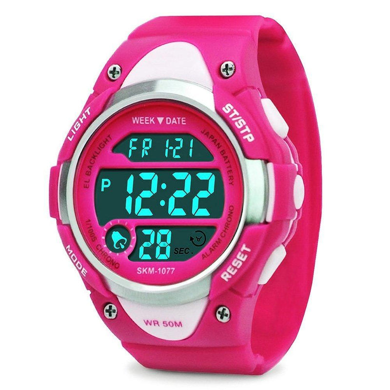 Boys Girls Sport Digital Watch, Kids Outdoor Waterproof Electronic Watches with LED Alarm Stopwatch Red - LeoForward Australia