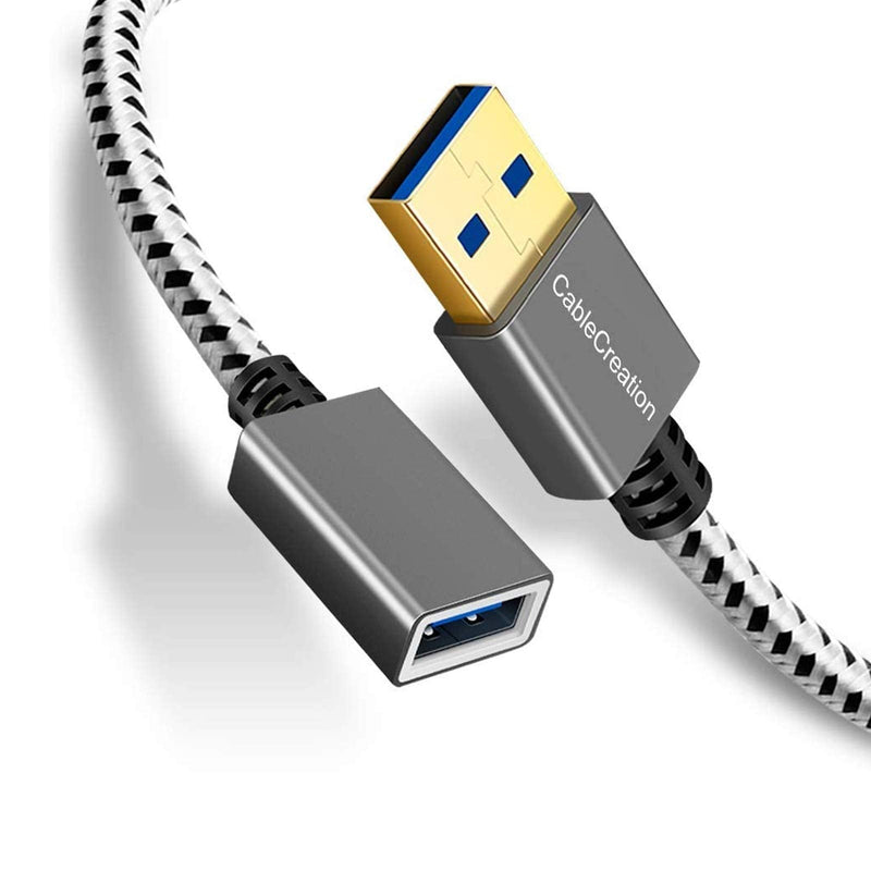  [AUSTRALIA] - CableCreation [2-Pack] Short (3.3ft) USB3.0 Extension Cable, USB 3.0 A Male to Female Extender for Oculus VR, Playstation, Xbox, Keyboard, Printer, Scanner Space Gray Aluminum 3.3ft[2-Pack] Male-Female